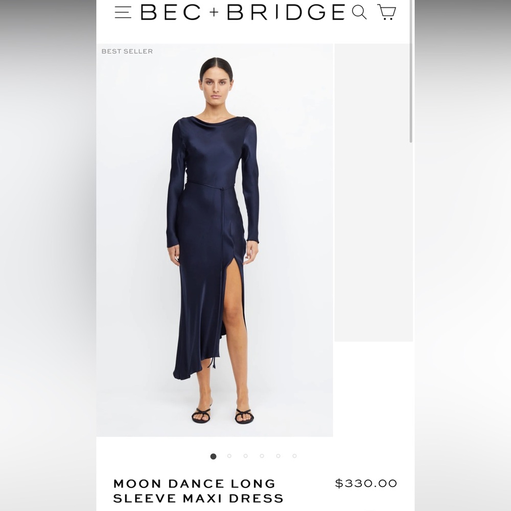 NWOT Bec + Bridge MOON DANCE LONG SLEEVE MAXI DRESS